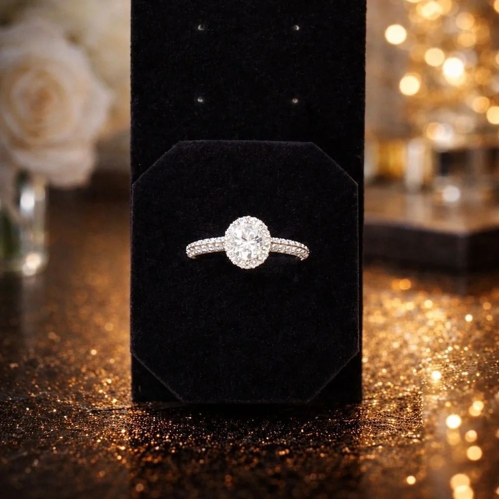 Moissanite- 925 Sterling Silver Diamond Ring 1.48CT VVS